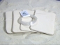 4x Ton Pflanzplatten weiß ca. 8,5x6cm mit Befestigung